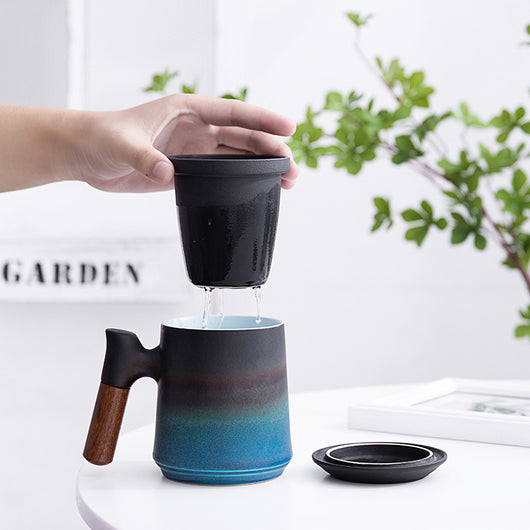 Taza de Cerámica con Filtro de Té y Asa de Madera - Image 12