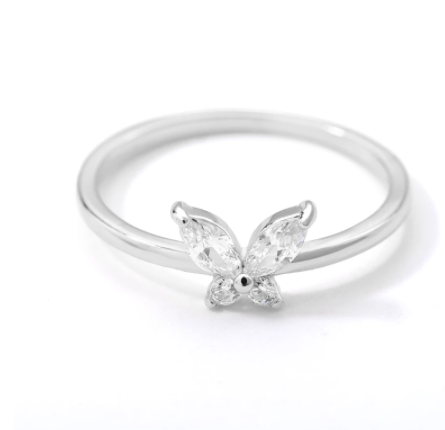 Anillo de Mariposa Chapado en Oro con Circonia Cúbica - Image 8