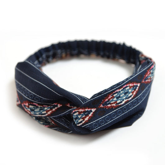 Diadema Bohemia Elástica de Gasa Cruzada para Mujer - Image 3