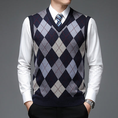 Chaleco de Punto sin Mangas V-neck para Hombre - Otoño e Invierno - Image 2