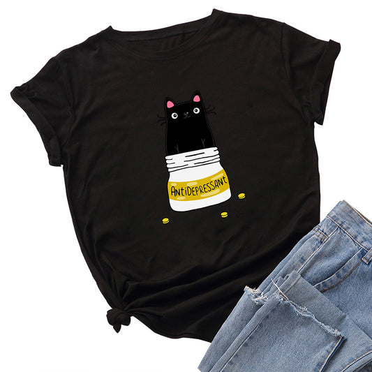 Camiseta Básica Mujer Cuello Redondo Manga Corta 100% Algodón