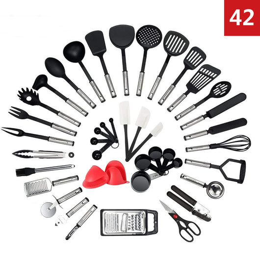 Juego de Utensilios de Cocina 42 Piezas Nylon con Mango Acero Inoxidable - Image 4