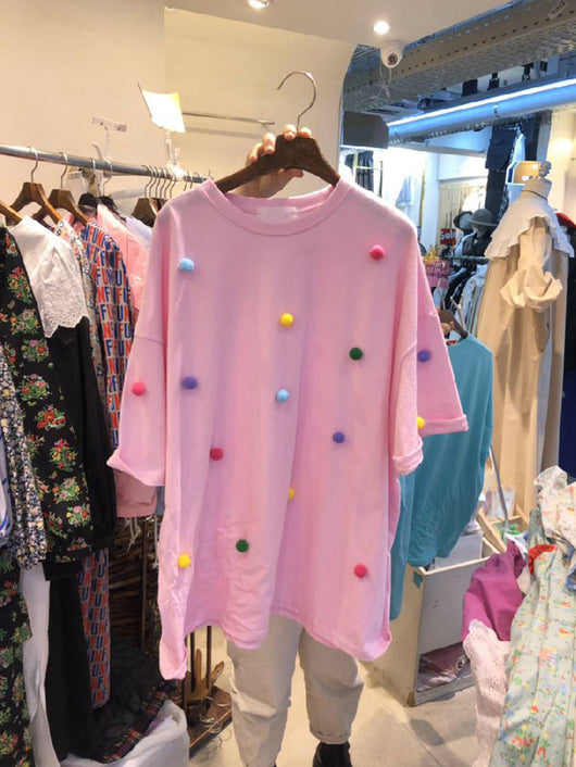 Blusa Mujer Cuello Redondo con Diseño 3D Efecto Volumen Manga Corta - Image 2