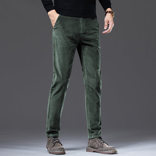 Pantalones de Pana Casual Slim Stretch para Hombre