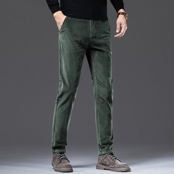 Pantalones de Pana Casual Slim Stretch para Hombre