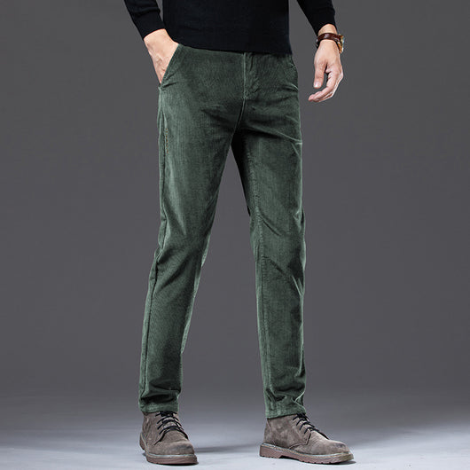 Pantalones de Pana Casual Slim Stretch para Hombre