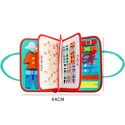 Tablero Educativo Sensorial con Actividades de Abotonado y Vestimenta para Bebés - Image 16