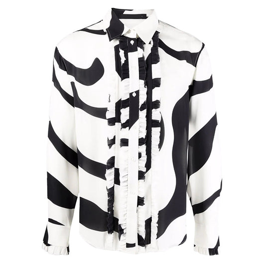 Camisa Casual de Manga Larga con Estampado a Rayas para Hombre - Image 9