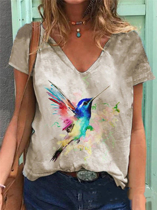 Playera Casual Mujer con Estampado Digital 3D Manga Corta Verano - Image 4