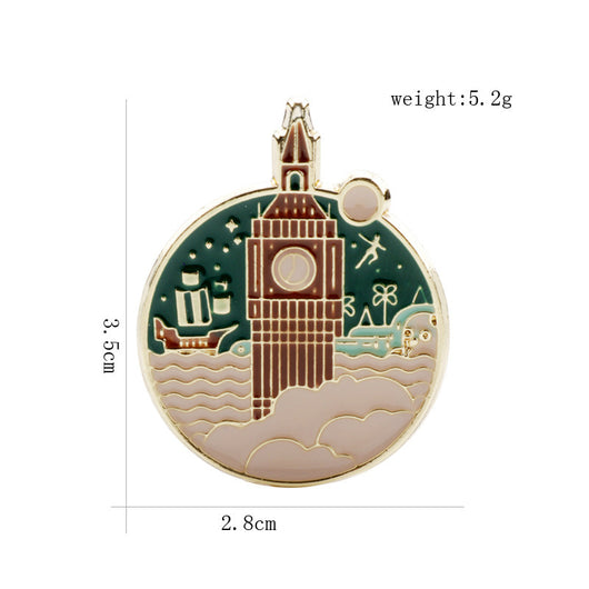 Broche Fortaleza Marina Circular en Aleación con Efecto Gota - Image 2