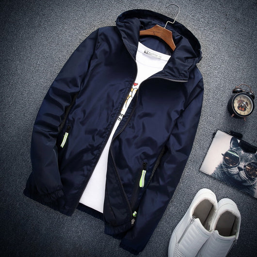 Chaqueta Ligera con Capucha para Hombre - Estilo Casual Versátil - Image 9