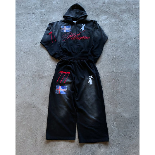 Sudadera con Capucha Personalizada de Manga Larga con Cierre y Pantalón Deportivo - Image 6