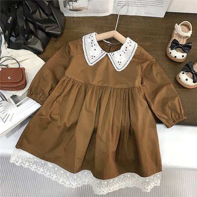Vestido Infantil Elegante con Cuello de Encaje - Image 10