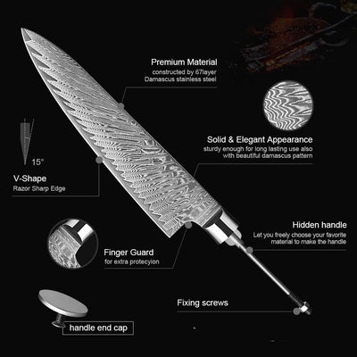 Cuchillo Damasco de Alta Dureza - Profesional para Cocina - Image 14