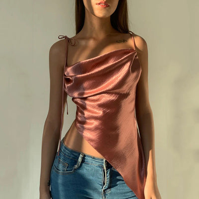 Top Satinado Escote U con Moño y Espalda Descubierta - Image 19