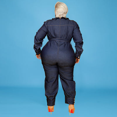 Jumpsuit de Mezclilla Talla Grande para Mujer - Comodidad y Estilo Otoñal - Image 2
