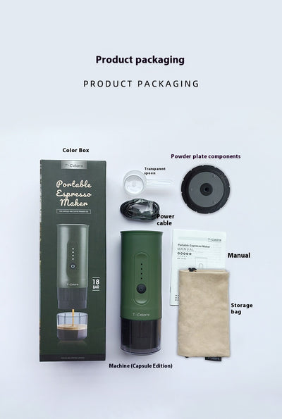 Cafetera Portátil Eléctrica para Viajes - Cápsula y Molida con Cargador para Auto - Image 24