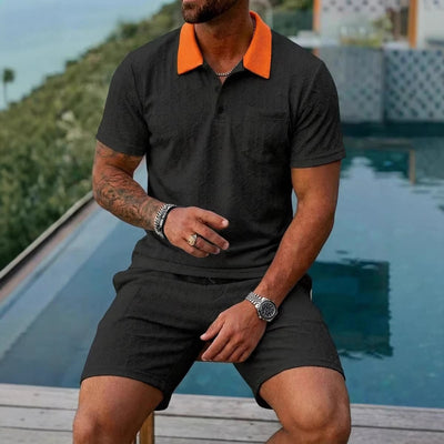 Conjunto de Playera y Shorts Deportivos Transpirables con Bloques de Color - Image 3