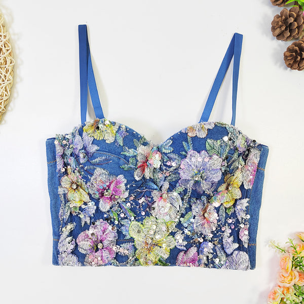 Traje de Baño Estilo Vaquero Europeo Monokini sin Tirantes