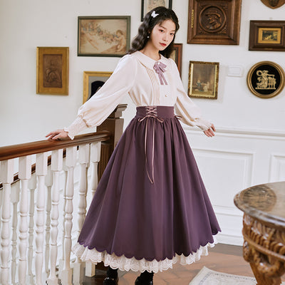 Vestido Elegante de Encaje Floral Bordado Doble Capa Manga Larga - Image 11