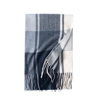 Bufanda de Cashmere Artificial Gruesa y Cálida con Flecos - Image 5