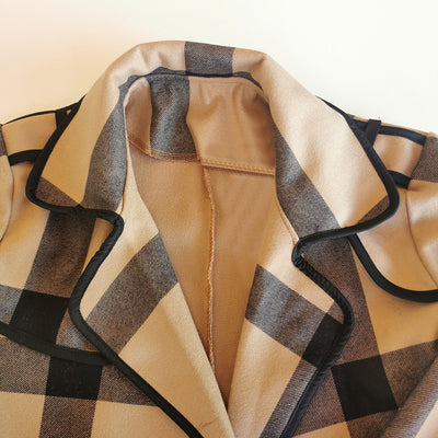Chaqueta Larga Cuadros Casual para Mujer - Image 13