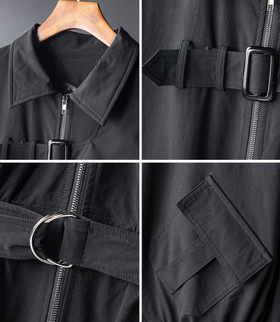 Uniforme Jumpsuit Unisex Negro Profesional - Image 7