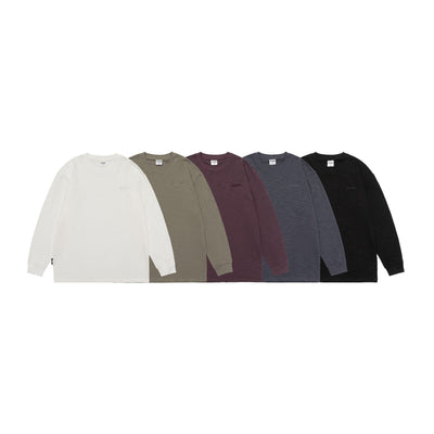 Camiseta de Algodón Pima con Bordado Minimalista - Manga Larga Cuello Redondo - Image 4
