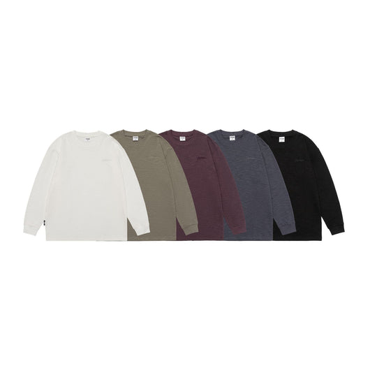 Camiseta de Algodón Pima con Bordado Minimalista - Manga Larga Cuello Redondo - Image 4