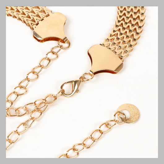 Cinturón de Cadena Dorada con Patrón Ondulado para Mujer - Image 11