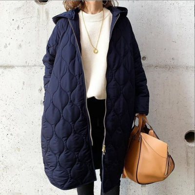Abrigo Acolchado Mujer Invierno con Diseño Rombo y Capucha - Image 19
