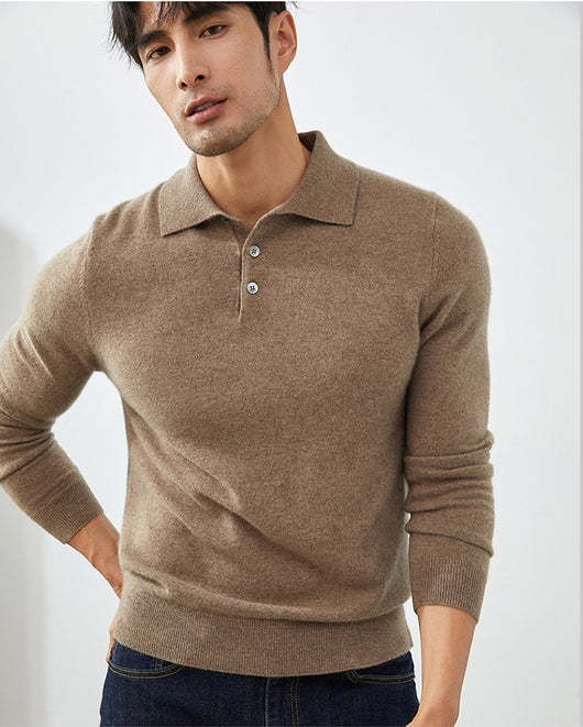 Suéter Tipo Polo de Cachemira Pura para Hombre - Image 27