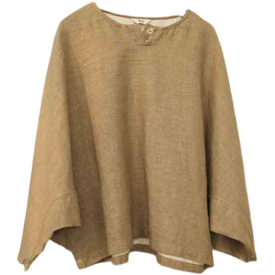Blusa Lino Vintage Bordada Suelta para Mujer - Image 2
