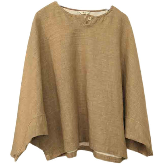 Blusa Lino Vintage Bordada Suelta para Mujer - Image 2