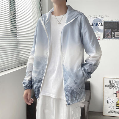 Camisa de Protección Solar con Degradado de Colores - Diseño Holgado y Casual