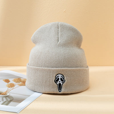 Gorro Tejido Calavera Bordada Halloween - Abrigo Unisex Otoño Invierno - Image 9