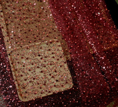 Vestido Asimétrico con Encaje Perlado y Bordado de Lentejuelas - Image 11