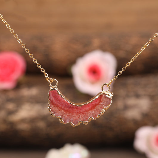 Collar Bohemio con Colgante de Ágata Geoda y Girasol - Image 4
