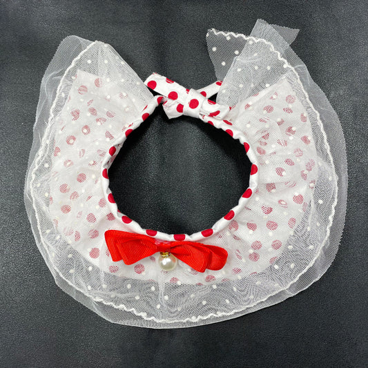 Collar de Moda para Mascotas con Moño y Lunares