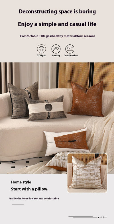Funda de Almohada Premium Algodón y Lino Estilo Chino Contemporáneo - Image 11