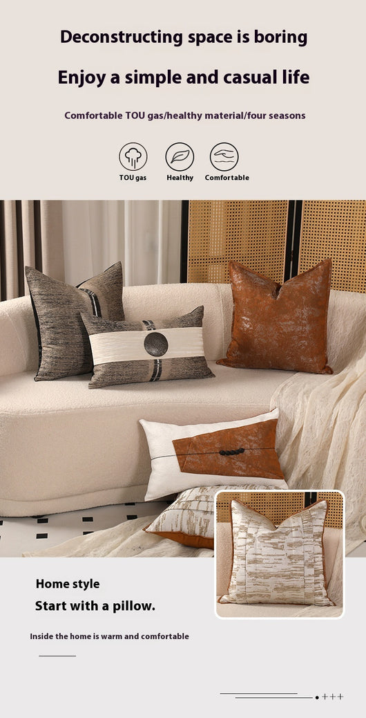 Funda de Almohada Premium Algodón y Lino Estilo Chino Contemporáneo - Image 11