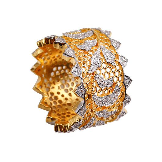 Anillo de Plata 925 Hueco con Doble Encaje Grabado para Mujer - Image 5