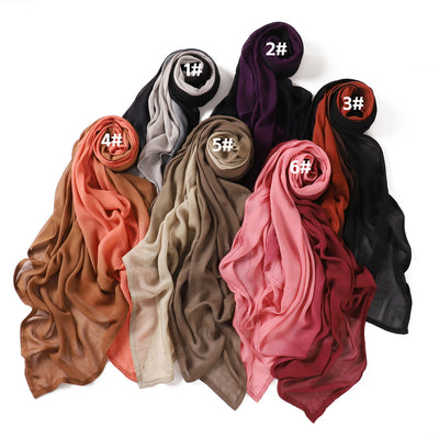 Foulard Ligero de Rayón con Degradado Pintado a Mano - Protección Solar - Image 20