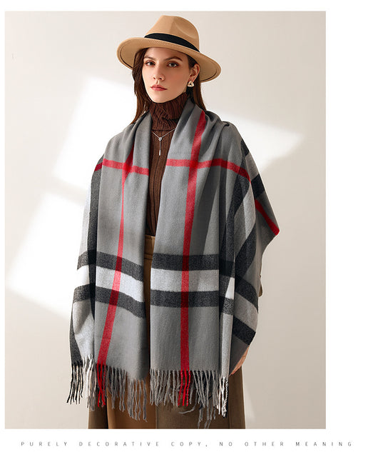 Bufanda de Imitación Cashmere con Rayas Suave - Abrigo Cálido y Elegante - Image 15