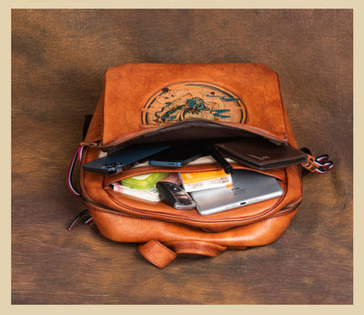 Bolso de Cuero Artesanal Grande con Tallado Manual - Image 17