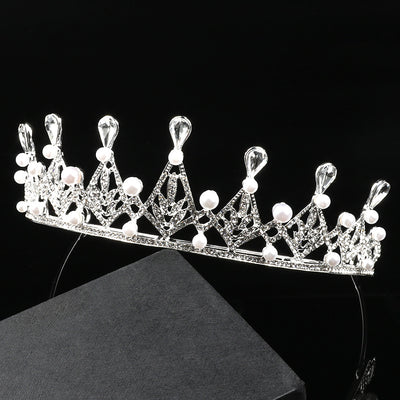 Corona de Perlas Imitación Atmosférica Novia Princesa Boda - Image 9