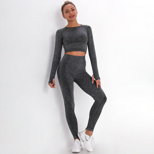 Conjunto Deportivo Ajustado con Estampado Jacquard de Puntos - Image 5