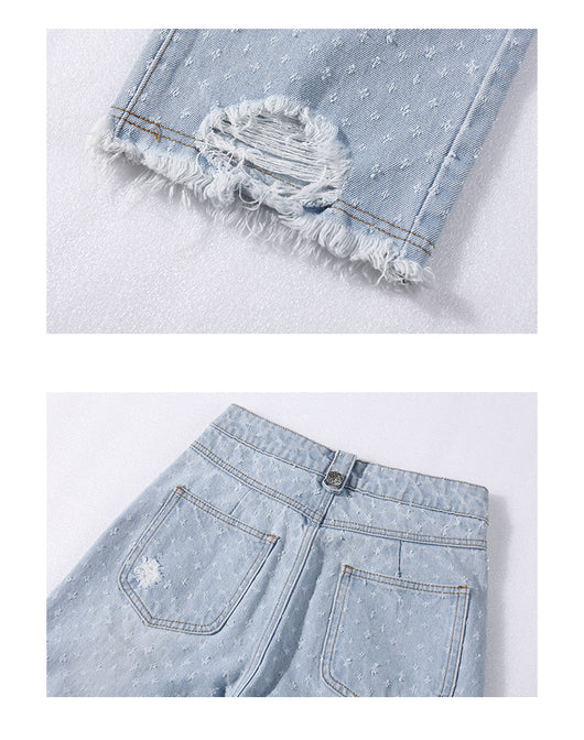 Pantalones Vaqueros Rotos Cintura Alta Versátiles para Mujer - Image 13