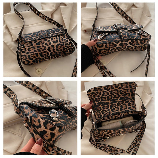 Bolso Bandolera Personalizado Estampado Leopardo Motocicleta para Mujer - Image 15