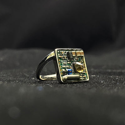 Anillo de Plata Esterlina Diseño Circuito Moderno - Image 2